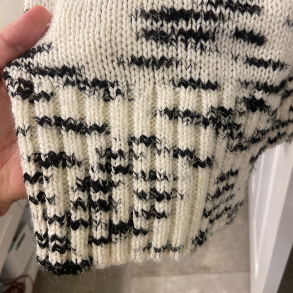 LOFT Women's Black and White Open Cardigan - Picture 2 of 4